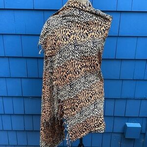 🤎🖤🤎Leopard cheetah animal print scarf wrap shawl rayon brown black